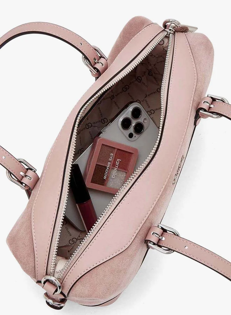 Celeste PINK Textured Shoulder Bag With Detachable Strap for Women | Best Price UAE
