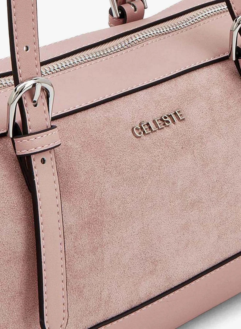 Celeste PINK Textured Shoulder Bag With Detachable Strap for Women | Best Price UAE