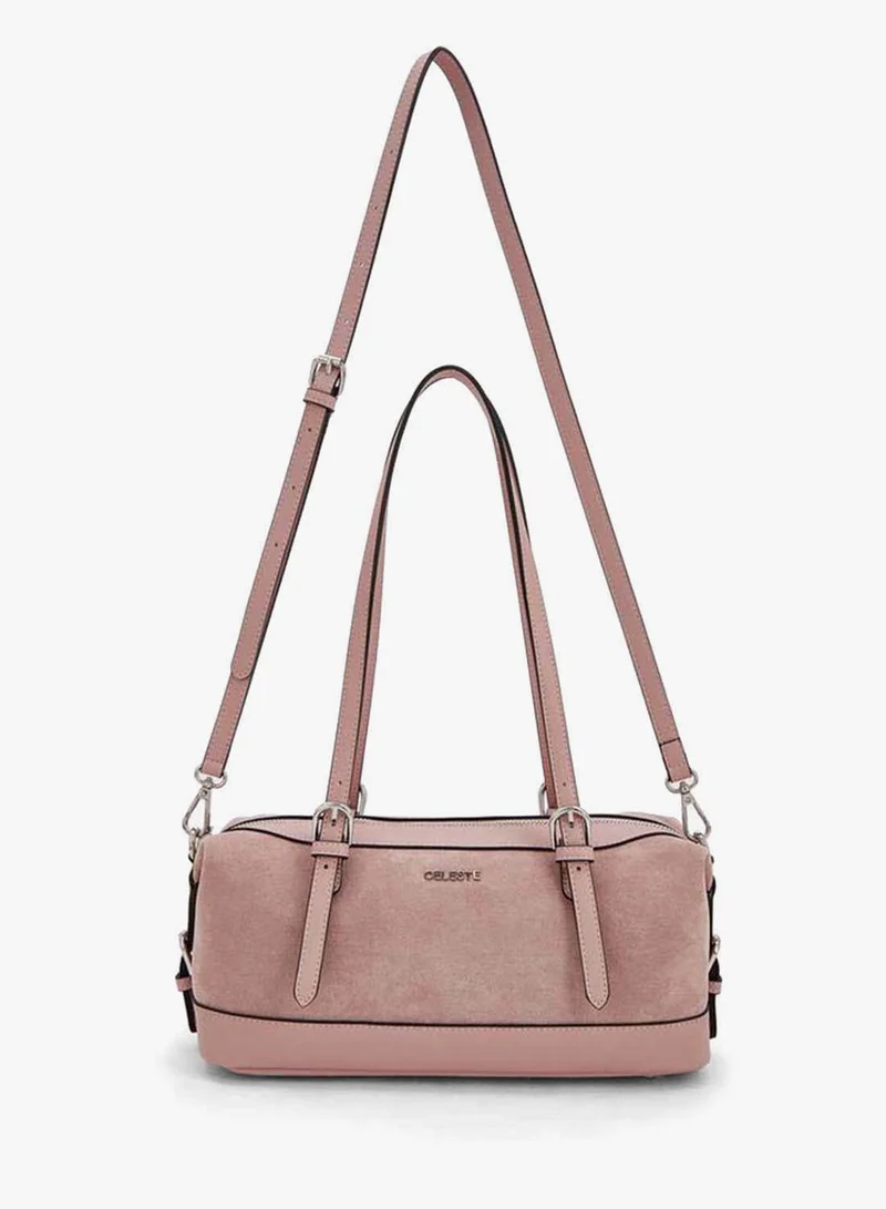Celeste PINK Textured Shoulder Bag With Detachable Strap for Women | Best Price UAE