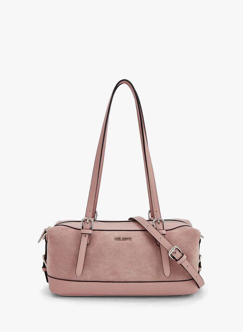 Textured Shoulder Bag With Detachable Strap