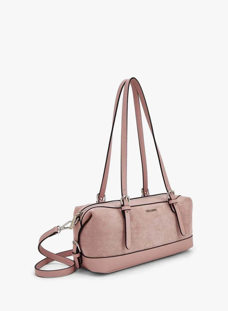 Celeste PINK Textured Shoulder Bag With Detachable Strap for Women | Best Price UAE