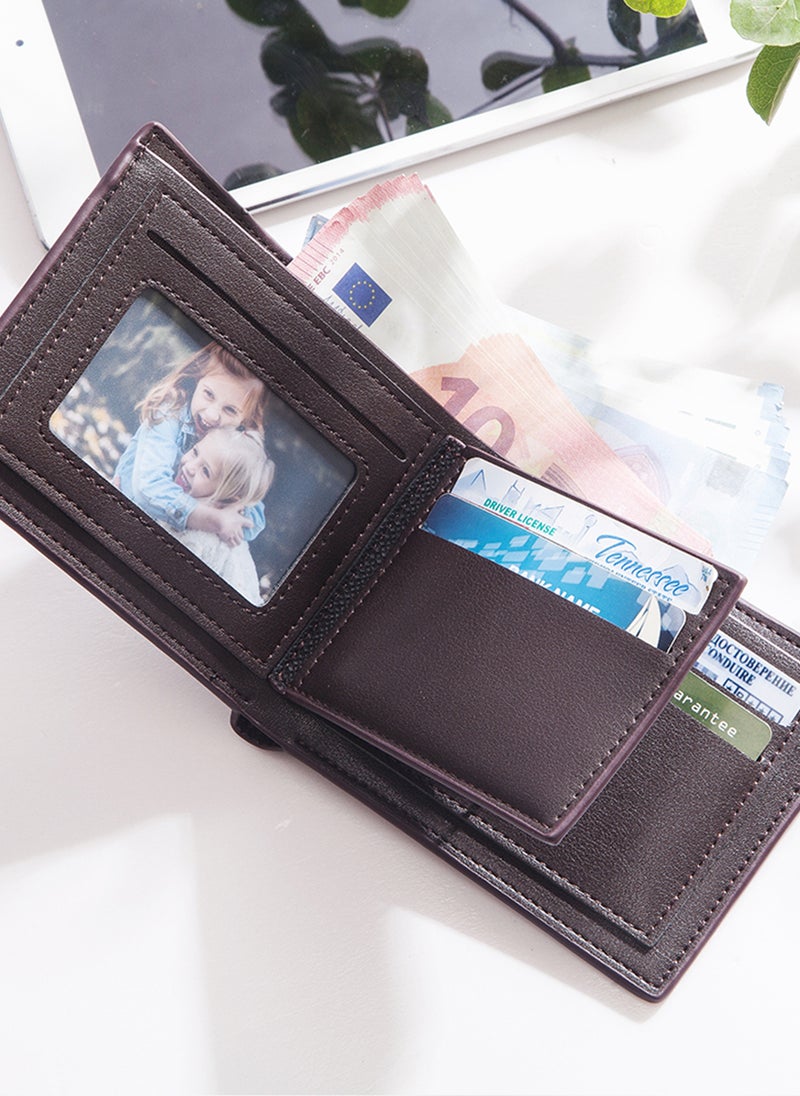 Business Men's Wallet Short Wallet Card Holder Document Bag 12*9.5*1.5cm