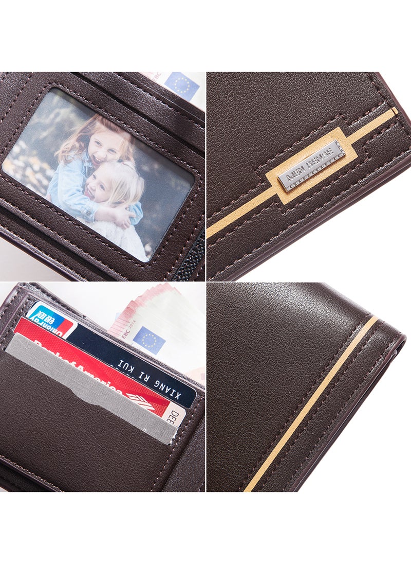 Business Men's Wallet Short Wallet Card Holder Document Bag 12*9.5*1.5cm