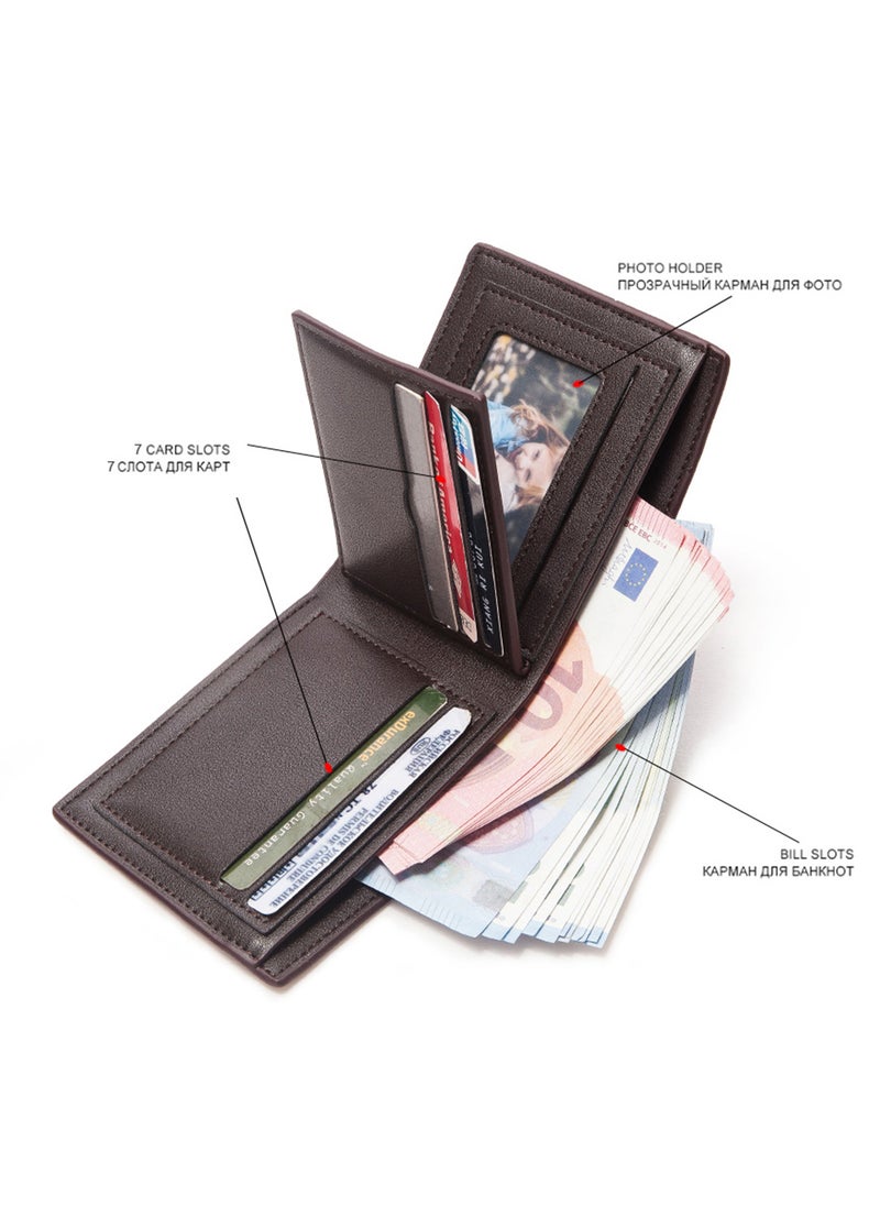 Business Men's Wallet Short Wallet Card Holder Document Bag 12*9.5*1.5cm