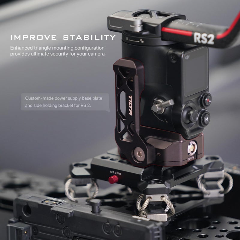 Tilta Power Supply Base Plate for DJI Ronin | Compatible with RS3 Pro / RS4/ RS4 Pro | Side Holding Bracket | 1/4"-20 and 3/8"-16 Threads - Image 3