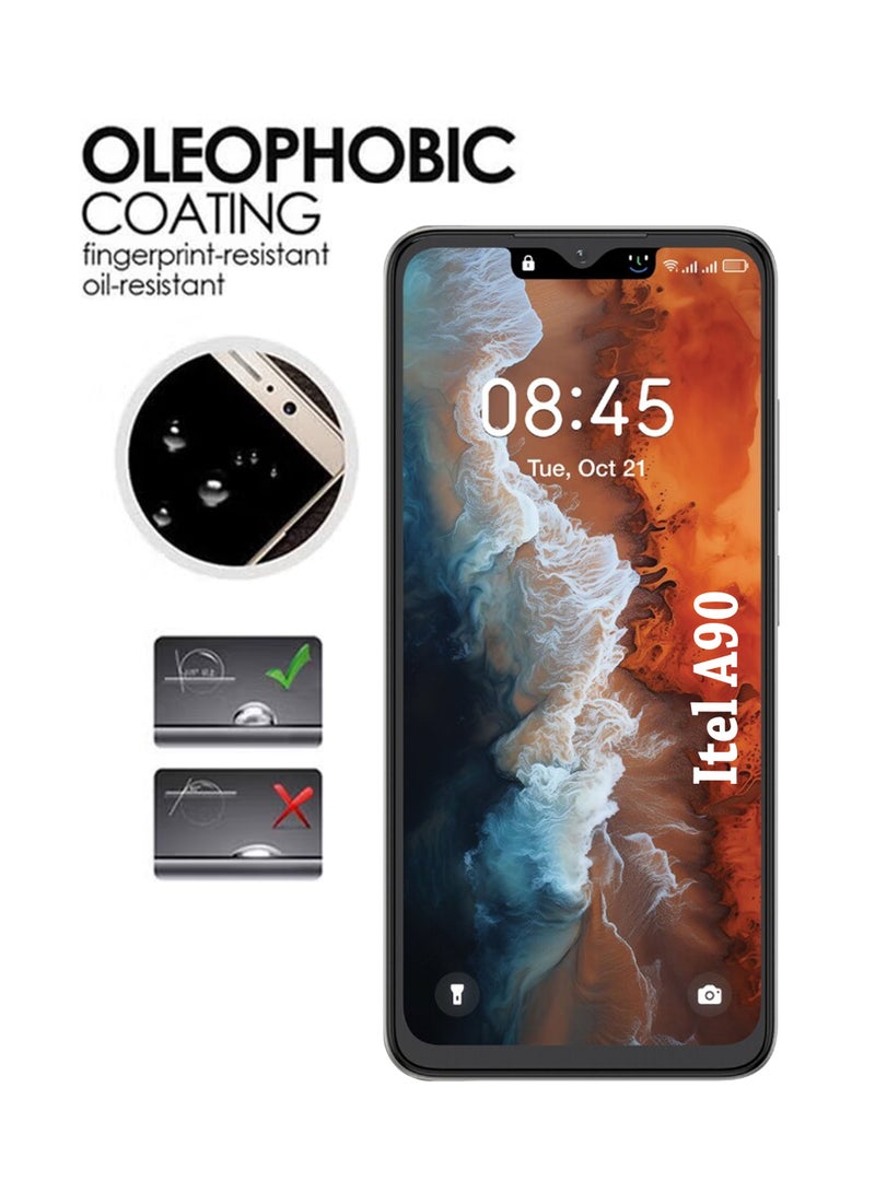 Waldic Itel A90 Screen Protector | Tempered Glass Compatible with Itel A90 | Screen Protector Full HD Quality Tempered Glass Anti-Scratch Edge to Edge Coverage with Easy Installation Kit - Black - Image 4