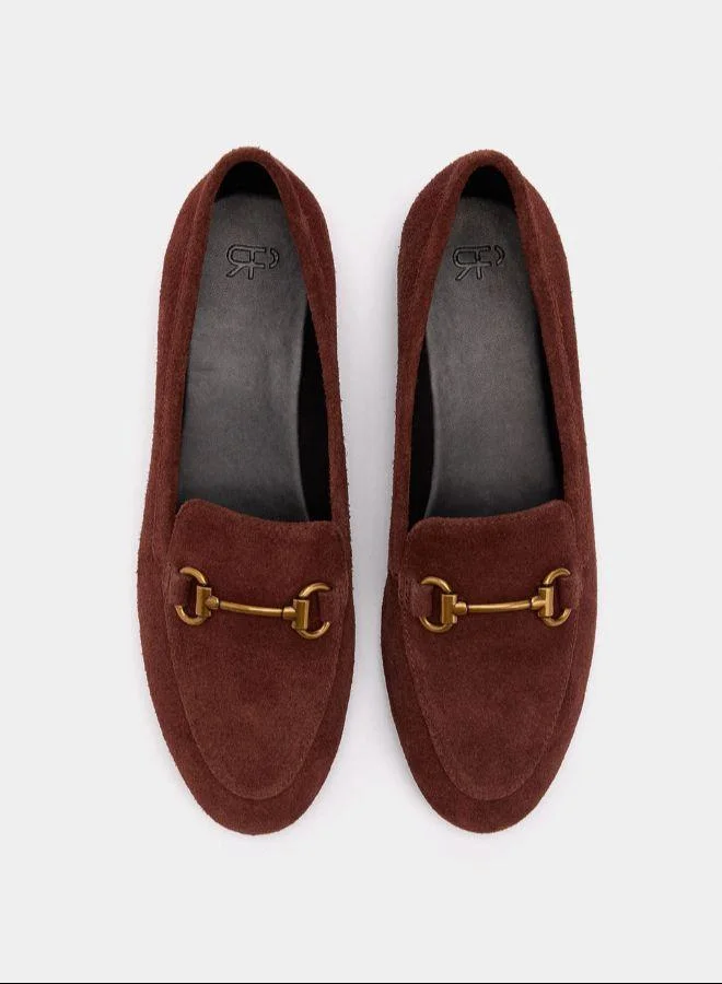 بارفوا أحذية لوفر جلدية مع مشبك