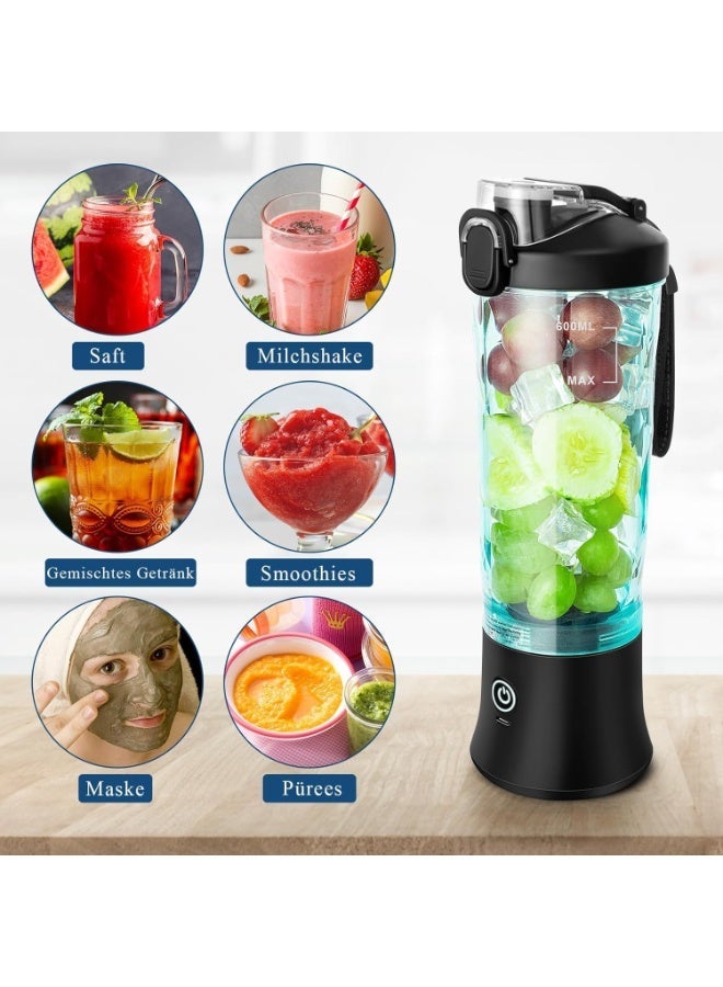 Portable Electric Juicer & Smoothie Blender - High-Capacity Rechargeable Fitness Mixer Cup, Cordless Fresh Juice Maker for Gym, Travel, and Outdoor Use - Image 5