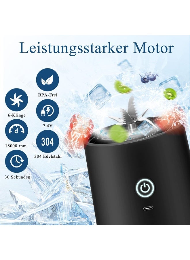 Portable Electric Juicer & Smoothie Blender - High-Capacity Rechargeable Fitness Mixer Cup, Cordless Fresh Juice Maker for Gym, Travel, and Outdoor Use - Image 4