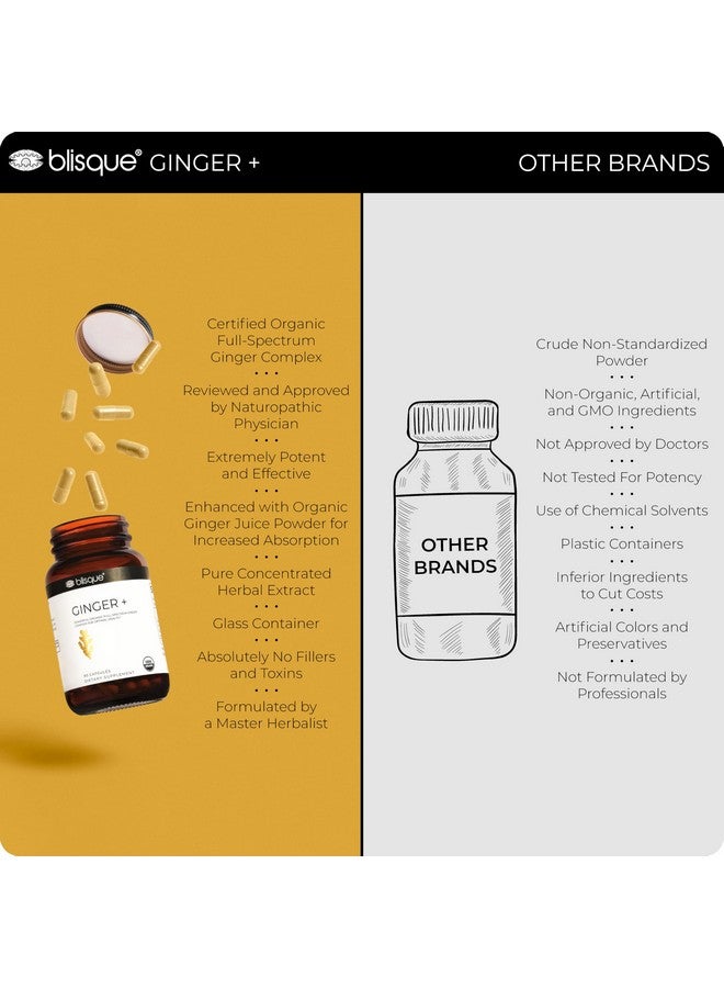Blisque - Organic Ginger Supplement | for Digestive System, Joint Support, and Heart Health | 90 Capsules - Image 5