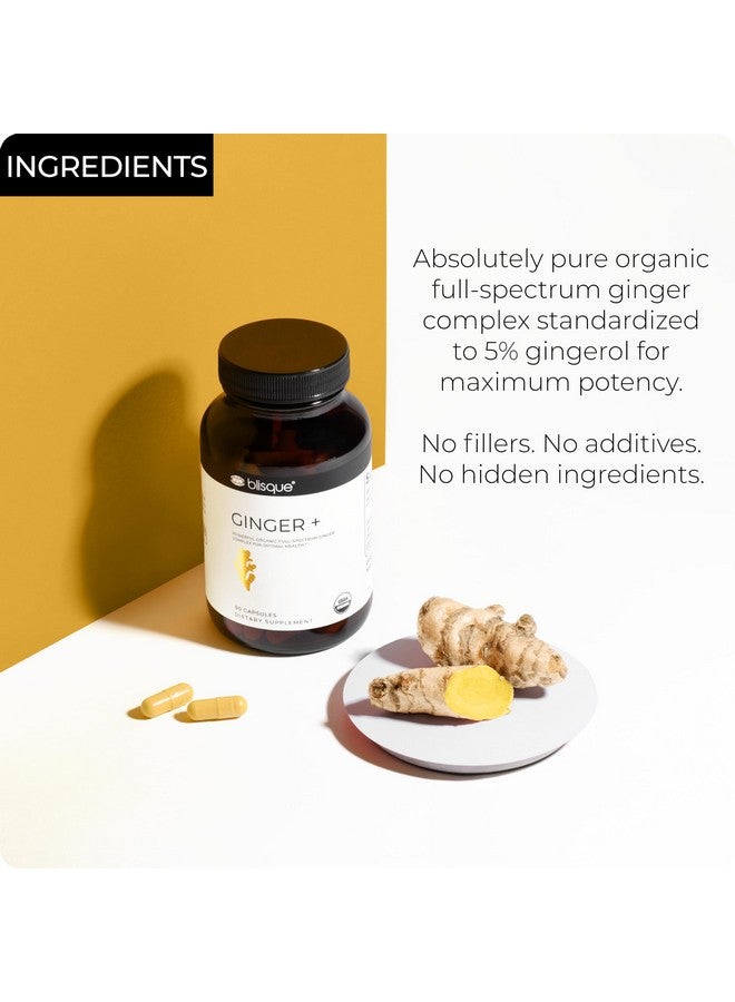 Blisque - Organic Ginger Supplement | for Digestive System, Joint Support, and Heart Health | 90 Capsules - Image 4