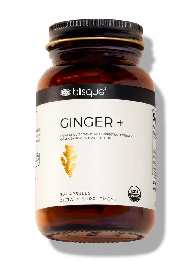 Blisque - Organic Ginger Supplement | for Digestive System, Joint Support, and Heart Health | 90 Capsules - Image 1