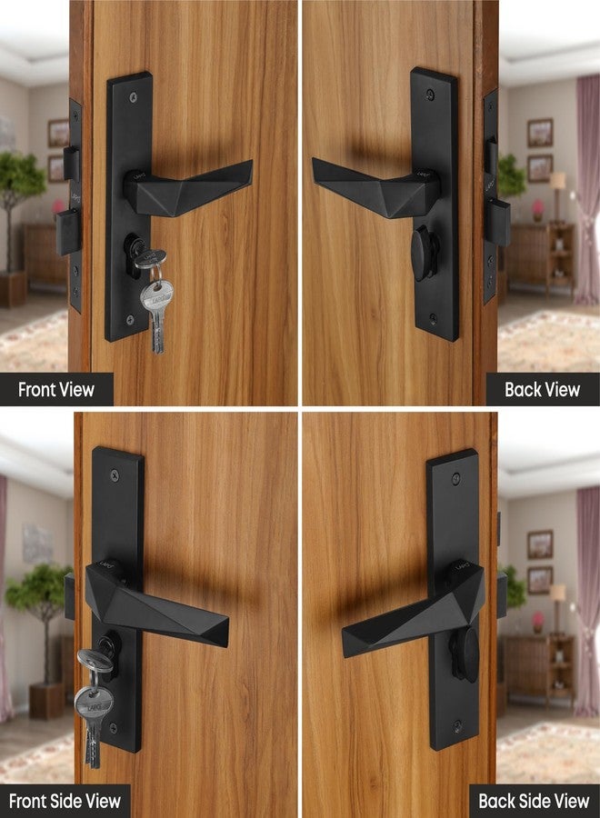 LAPO Heavy Duty Mortise Lock Set - Main Door Handle Lock with 60mm Cylinder, 45x45mm Lock Body, Key Lock for Home, Office, Hotel, Bedroom (Black Finish, 3 Years Warranty) Cy-126 - Image 5