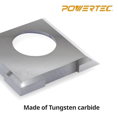 POWERTEC 14.3mm Carbide Inserts Cutter Knives for Spiral & Helical Cutterheads - Fits Wen PL1326, JT630H & Rikon 25-130H, Tungsten Carbide Replacement Blades for Planer and Jointer (14301) - Image 3