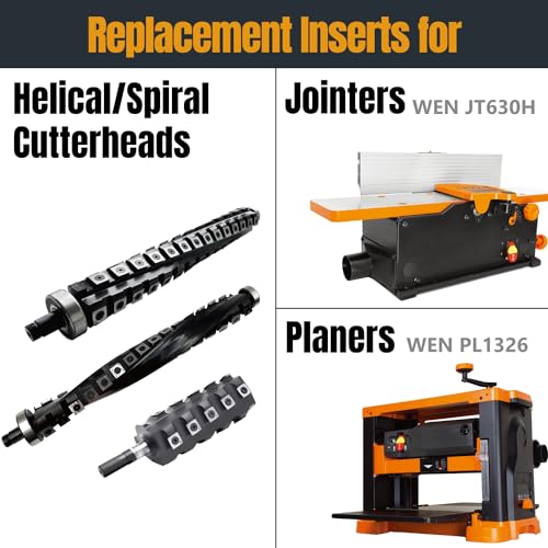 POWERTEC 14.3mm Carbide Inserts Cutter Knives for Spiral & Helical Cutterheads - Fits Wen PL1326, JT630H & Rikon 25-130H, Tungsten Carbide Replacement Blades for Planer and Jointer (14301) - Image 4