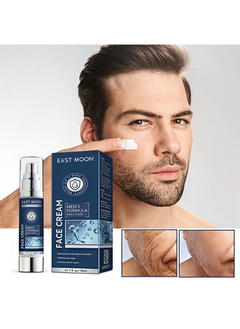 East Moon - Men's Face Cream, 6 in 1 Men's Face Formula Daily Care (50ml), Men's Eye Bag Treatment & Face Lotion, Men's Anti-Aging，Anti-Wrinkle & Dark Spots Men's Face Cream - Image 1