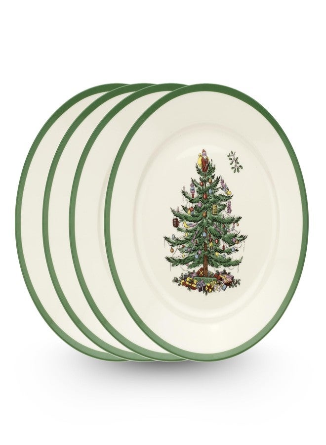 Spode Christmas Tree 9-Inch Luncheon Plate (Set of 4) – Porcelain Dinner & Appetizer Plate, Holiday-Themed Serving Tray, Microwave & Dishwasher Safe, Festive Seasonal Dining - Image 1