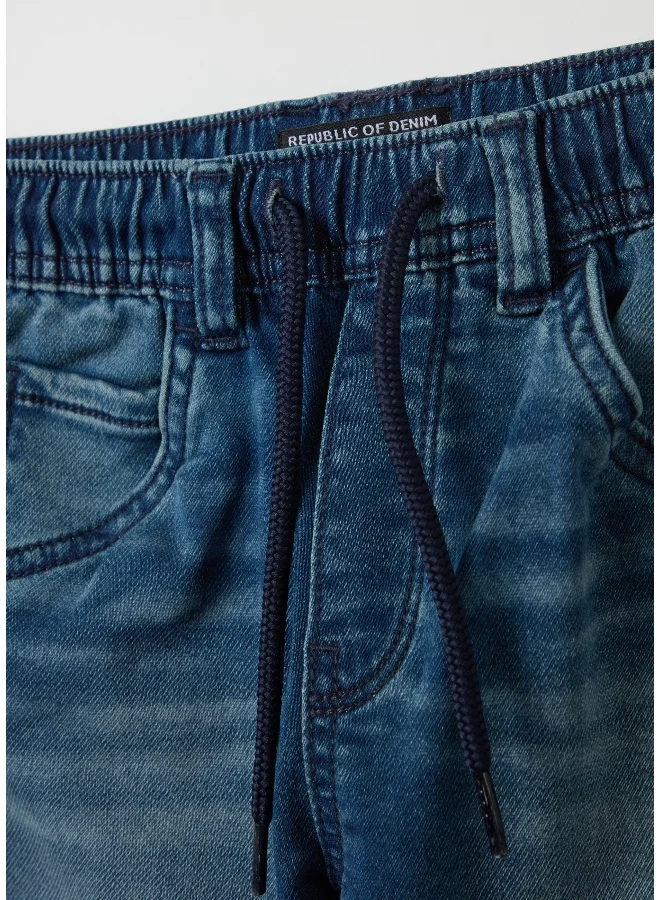 او في اس Denim joggers with drawstring
