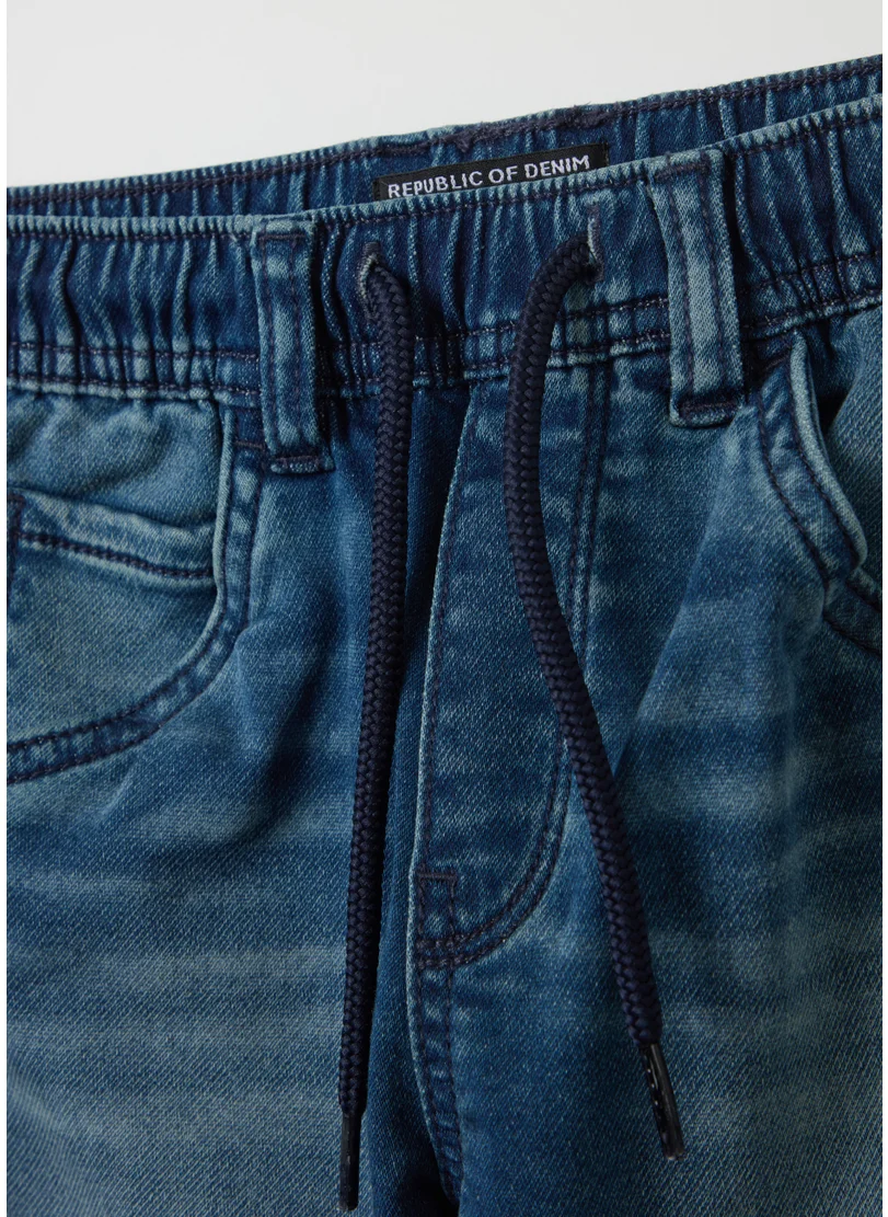 او في اس Denim joggers with drawstring