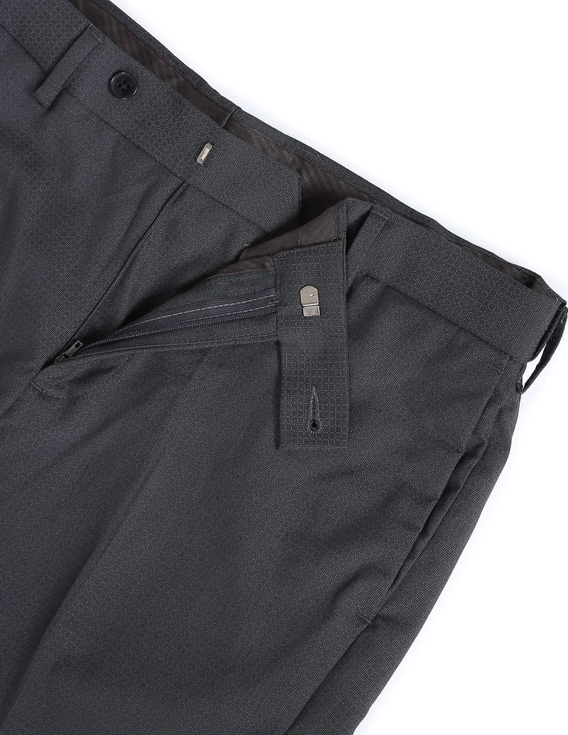 Arrow Dark Grey Mid Rise Tailored Trousers for Men | Best Price UAE