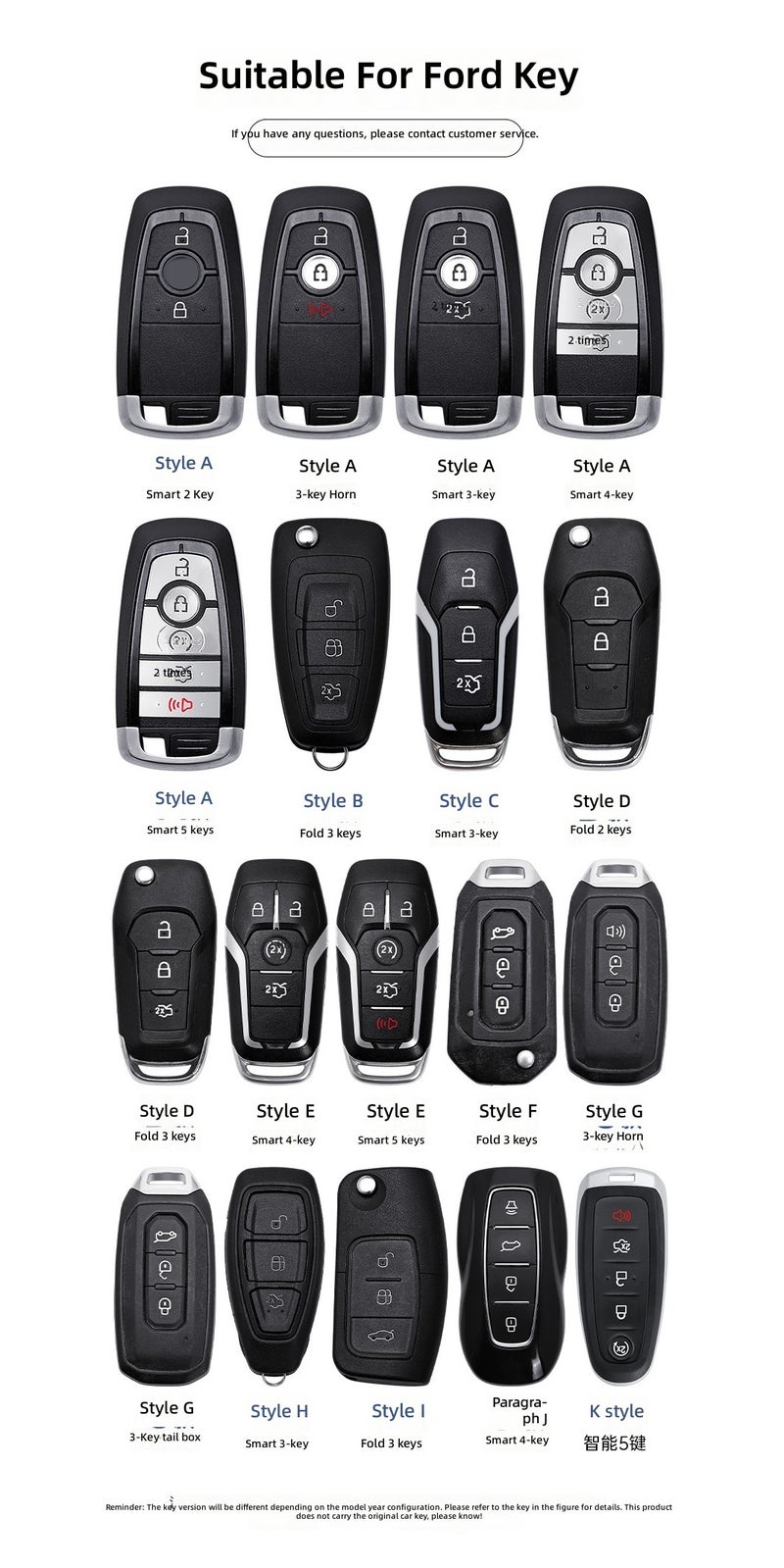 Ford Zinc Alloy Key Case for Ford New Generation Transit, T8/T6, Territory, Ranger Pro, Everest, and more - Image 2