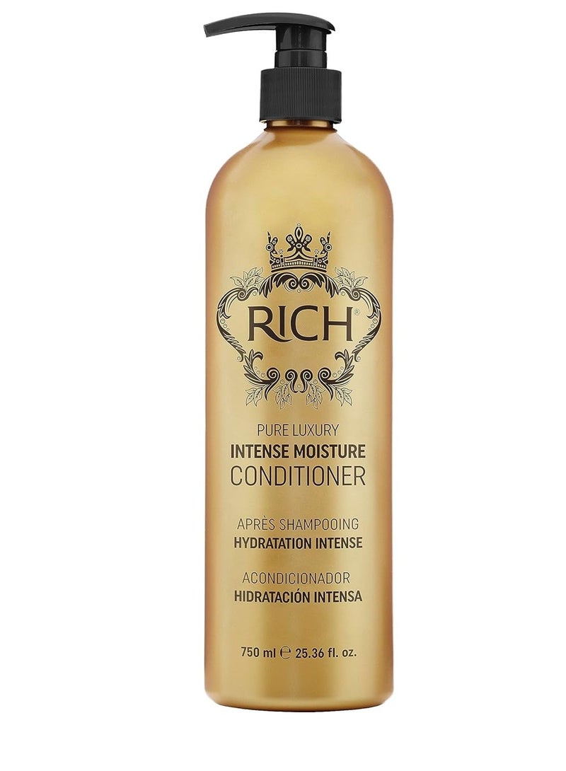 RICH RICH Pure Luxury Intense Moisture Conditioner for Damaged & Dry Hair - Moisturizing & Smoothing, Anti-frizz, Prevents Split Ends - Marula Oil & Cherry Blossom Extract - 25.36 oz