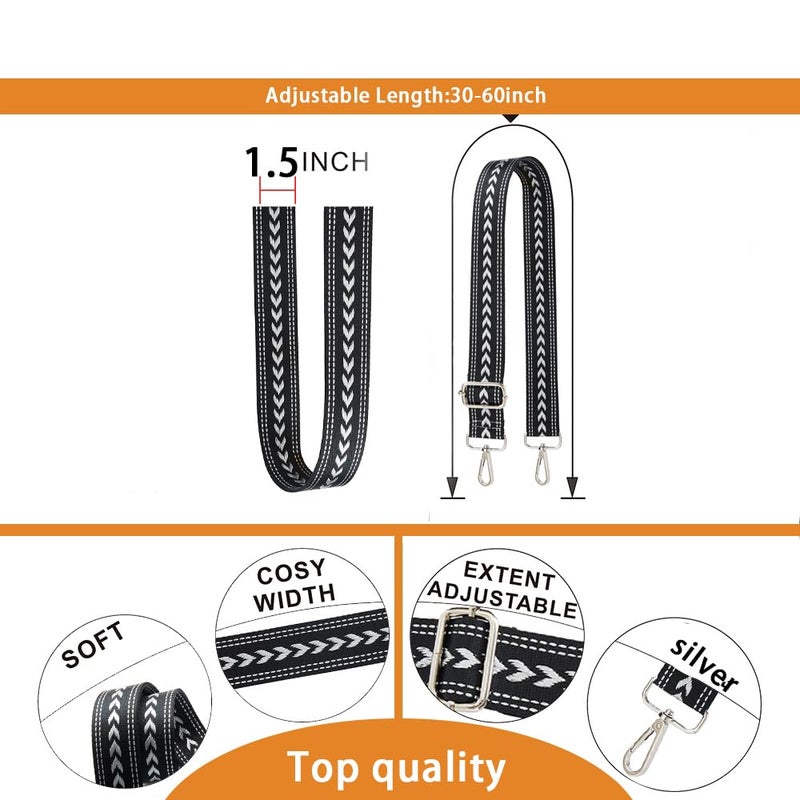 S-Jacorry Purse Strap Replacement Crossbody Wide Shoulder Strap Adjustable Canvas Straps Handbag Strap Replacement Belts - Image 4