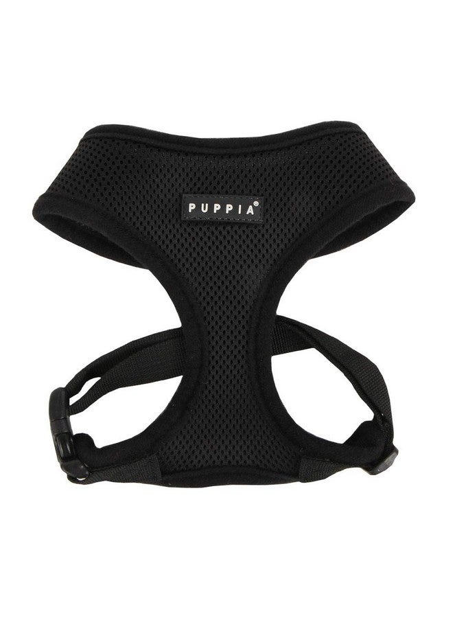 Puppia Soft Dog Harness No Choke Over-The-Head Triple Layered Breathable Mesh Adjustable Chest Belt and Quick-Release Buckle, Black, Medium - Image 1
