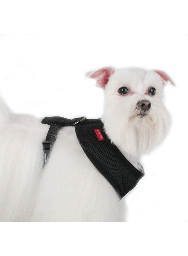 Puppia Soft Dog Harness No Choke Over-The-Head Triple Layered Breathable Mesh Adjustable Chest Belt and Quick-Release Buckle, Black, Medium - Image 3