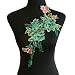 ZALALAA 1pcs 3D Flowers Embroidered Patch for Clothing DIY Clothes Decorations Fabric Patches Peacock Blue - Image 2