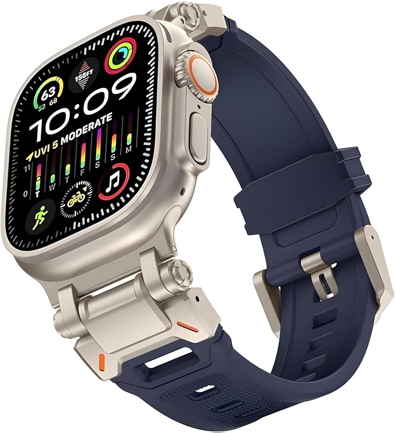 NEXT STORE Premium Rubber Sport Band Compatible with Apple Watch Series 1–10, Ultra 2/Ultra – 49/46/45/44/42mm Strap with Metal Connector - Image 2