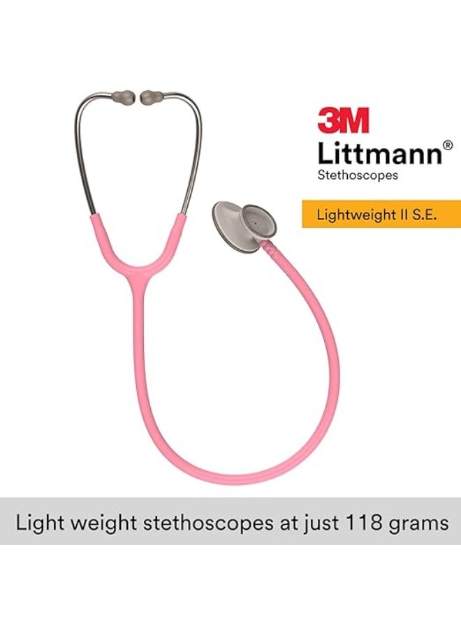 ليتمان سماعة 3M Littmann الطبية Lightweight II S.E.، أنبوب وردي لؤلؤي – دقيقة وسهلة الاستخدام للفحص اليومي - Image 4