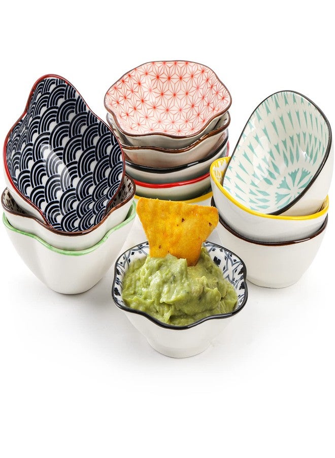 Frcctre Set of 12 Ceramic Dipping Sauce Bowls, 3 Oz Porcelain Pinch Bowls Soy Sauce Dish Set, Small Prep Bowls Condiments Dishes Side Dishes for Sauces Ketchup Appetizer Condiment BBQ - Image 3