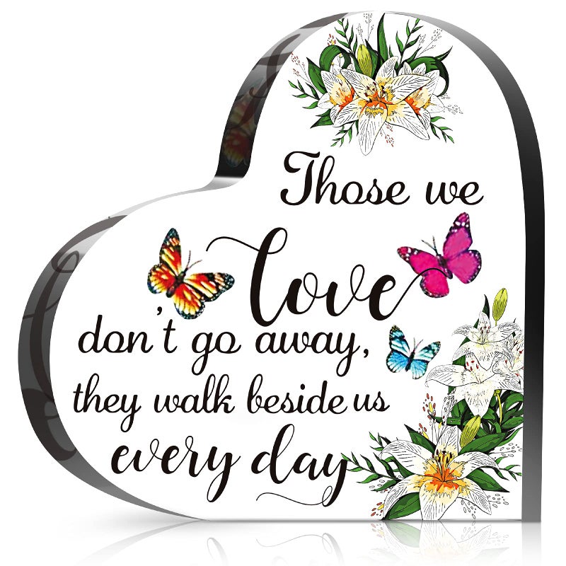 Blulu Crystal Glass Heart Memorial Gift Memorial Bereavement Gift Sympathy Condolence Decorations Sympathy Table Decorations for Loss of Loved One Table Centerpieces Remembrance4 x 4 InchesRomantic