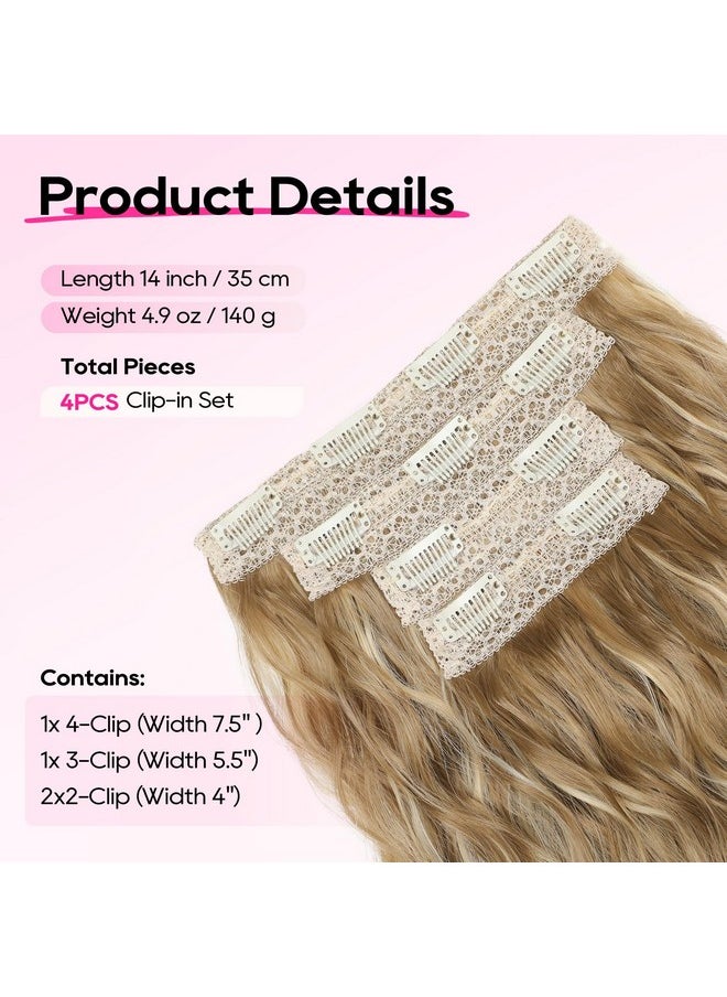 Clip In Hair Extensions, 4Pcs Hair Extensions 14" Short Wavy Hair Extensions Invisible Lace Weft Natural Soft Hairpieces For Women - Golden Blonde With Highlights - pzsku/ZC71A2F514882C15CF9DFZ/45/_/1733730403/1d64f9ed-518d-4e63-8e0d-4b13f45de03d