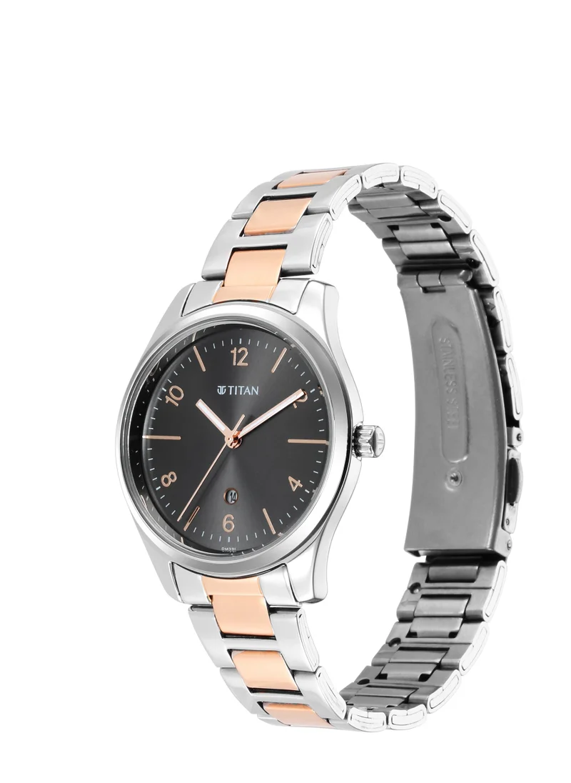 تيتان Titan Trendsetters Anthracite Dial Women Watch With Stainless Steel Strap