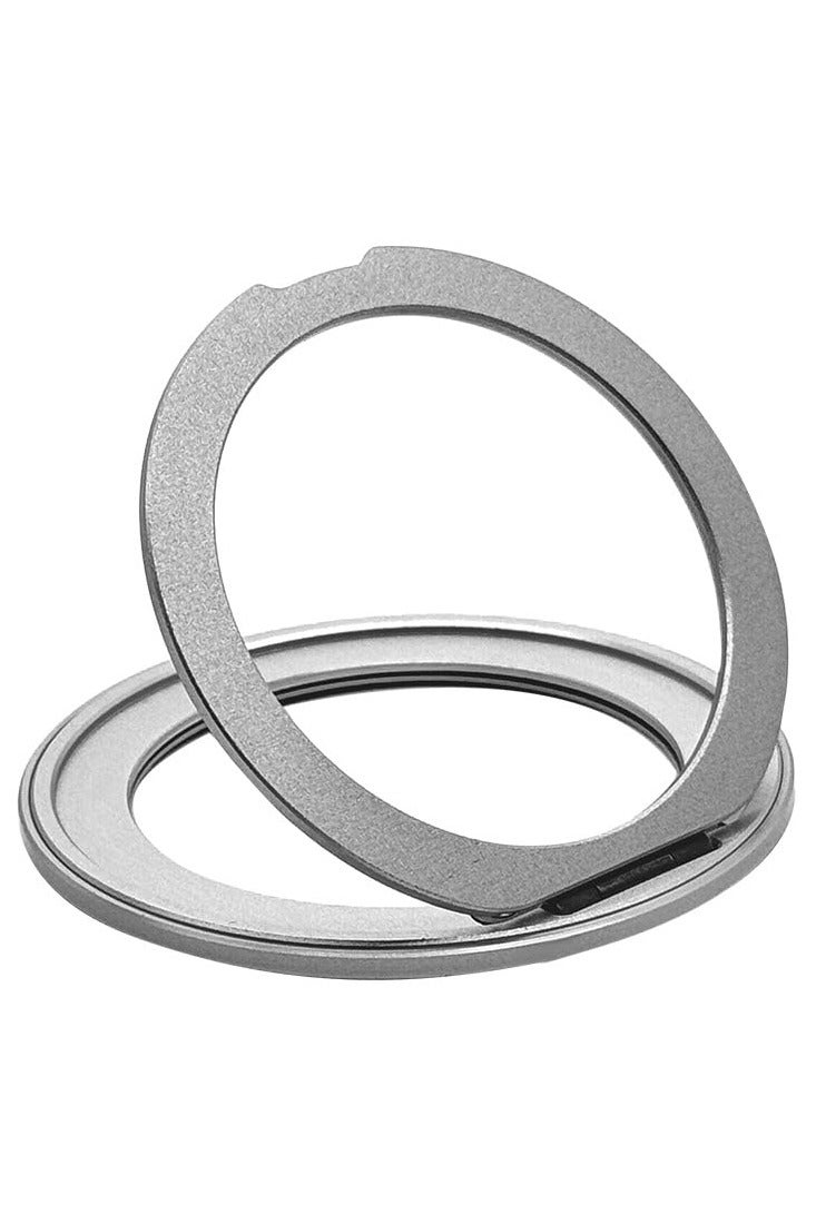 AZTECH GripStand 360، حلقة هاتف ذكي، متوافقة مع MagSafe، حامل حلقة، ZERO SAFE Circle، منع السقوط، حامل عرض، فضي - Image 1