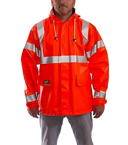 TINGLEY Eclipse J44129.MD ANSI 107 Class 3 Jacket with 2" Silver Reflective Tape, Medium, Fluorescent Orange - Image 1