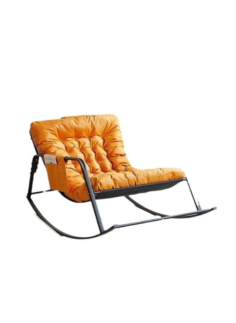 Cool Baby COOLBABY Rocking Chair Nordic Ltalian Living Room Home Single Casual Comfortable Fabric Sofa Chair Bedroom Balcony Orange  - Image 1