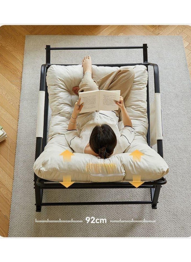 Cool Baby COOLBABY Rocking Chair Nordic Ltalian Living Room Home Single Casual Comfortable Fabric Sofa Chair Bedroom Balcony Orange  - Image 4