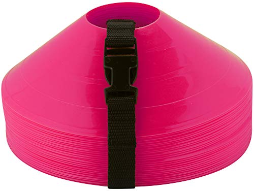 American Challenge Disc Cones – Set of 25 Agility Cones for Sports Training – 2" Tall, 7" Base Soccer Cones with Carry Strap for Drills & Practice - Image 2