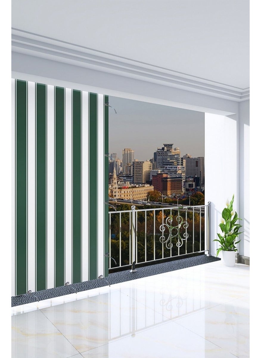 AL-CA HOME 170 x 190 cm Green Colored Balcony Curtain  - Image 1
