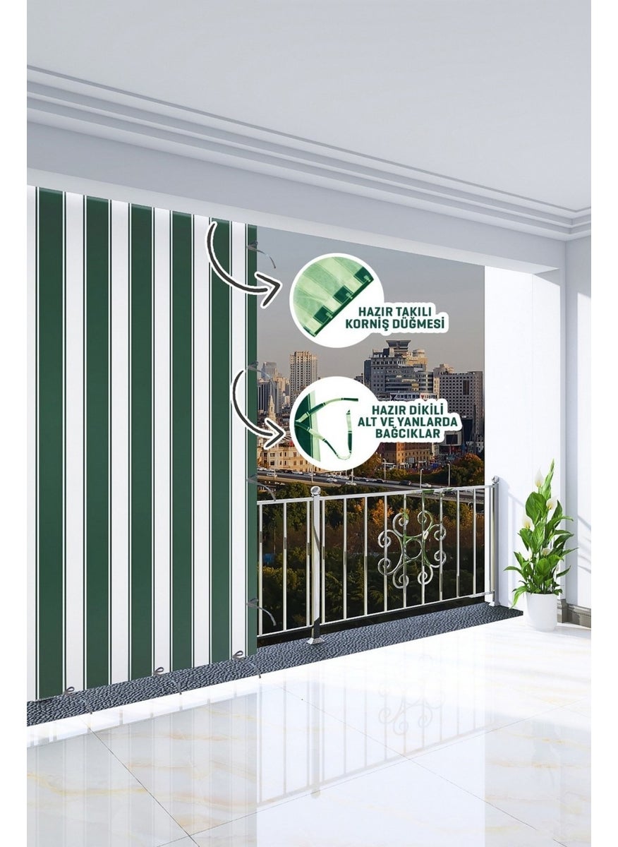 AL-CA HOME 170 x 190 cm Green Colored Balcony Curtain  - Image 2