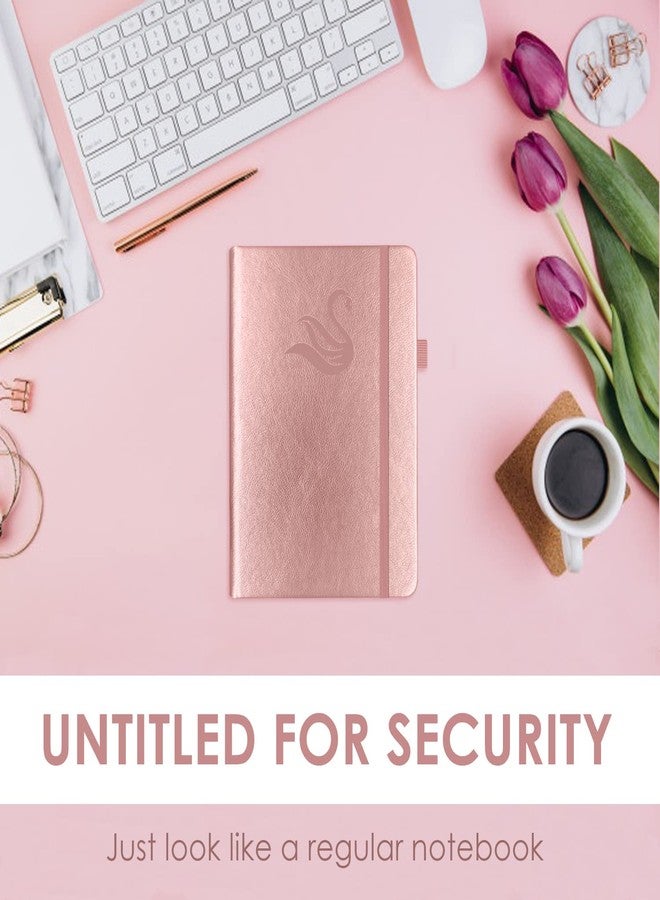 Jxselect Elegant Password Book with Alphabetical Tabs - Hardcover Password Book for Internet Website Address Login - 5.2" x 7.6" Password Keeper and Organizer w/Notes Section & Back Pocket (Rose Gold) - Image 2