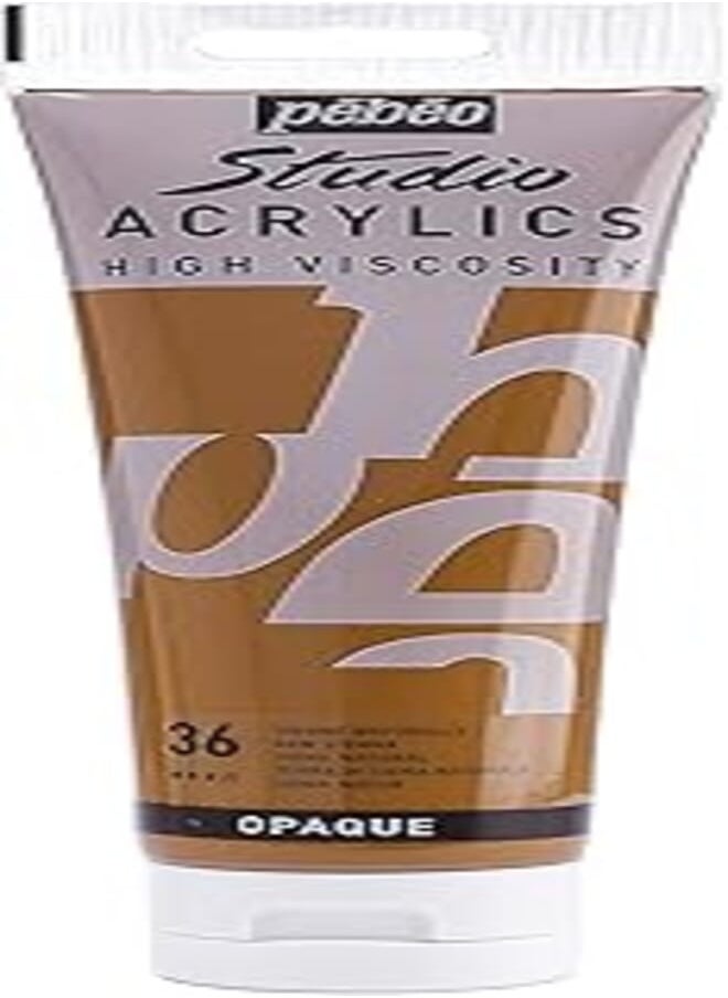 Pebeo PEBEO Studio Acrylics High Viscosity, Fine Acrylic, 250 ml - Raw Sienna 