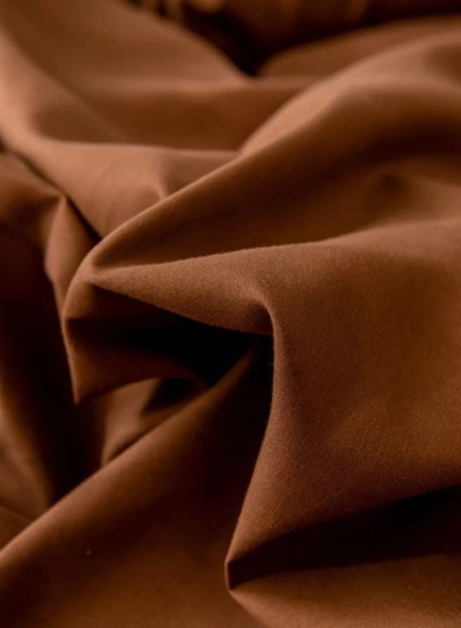 LUNA Home Single Size 4-Piece Premium Quality Bedding Set in Solid Gold Brown, No Filler Included. - Image 3