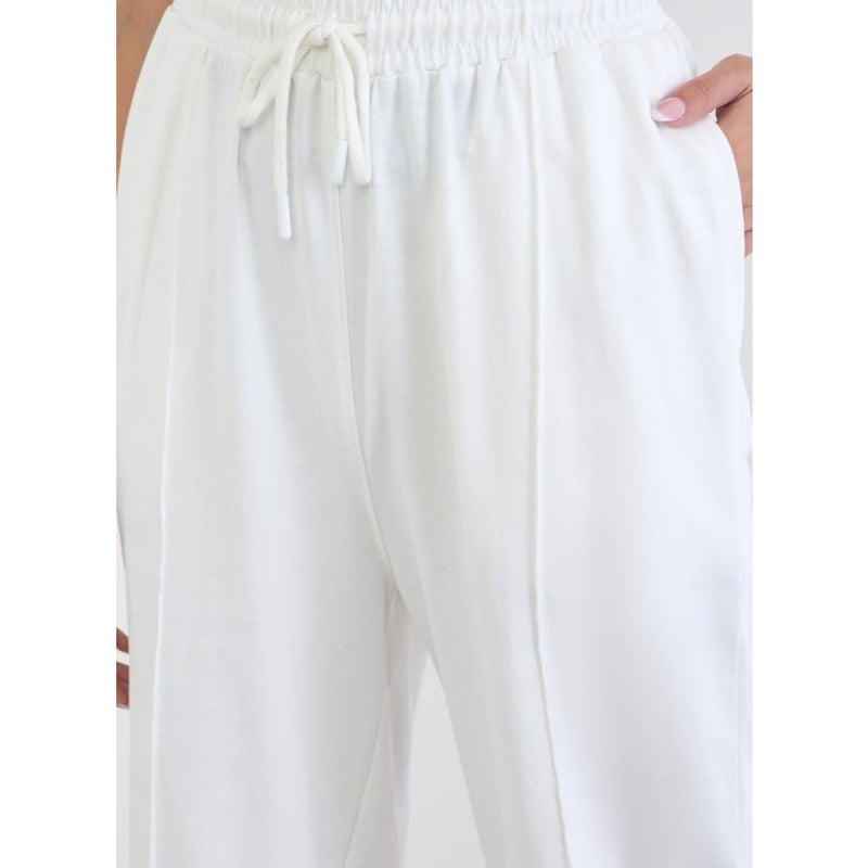 Women Off-White Relaxed Fit Joggers - Image 3