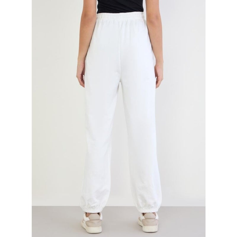 Women Off-White Relaxed Fit Joggers - Image 4