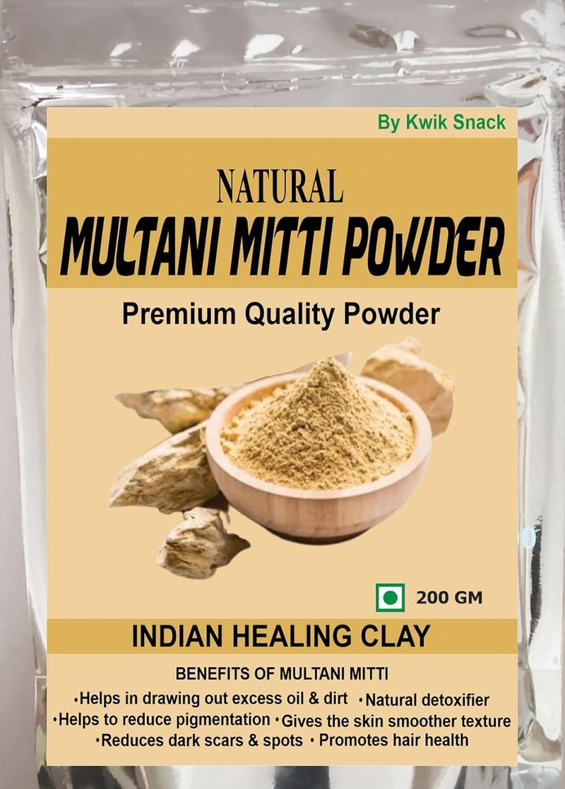 100 Natural  Pure Multani Mitti Powder Fullers Earth   Removes Dead Skin   200 GM - Image 1