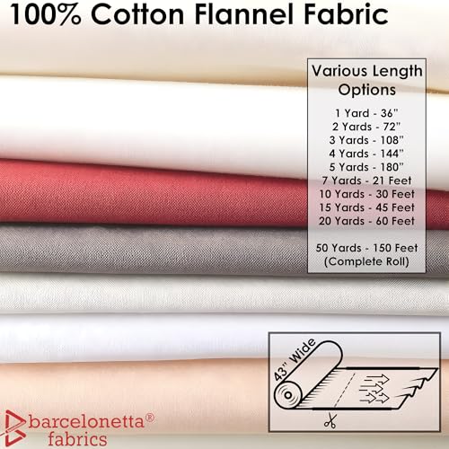 Barcelonetta | 100% Cotton Flannel Fabric | Super Soft | 180GSM, Medium Weight | Solid | Arts & Crafts | for Sewing (Baby Pink, 1 Yard) - Image 4